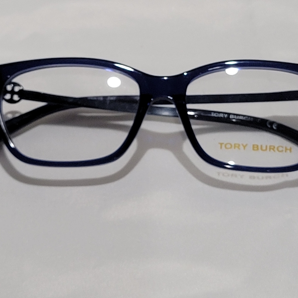 Tory Burch Navy Blue Rectangular Optical Glasses